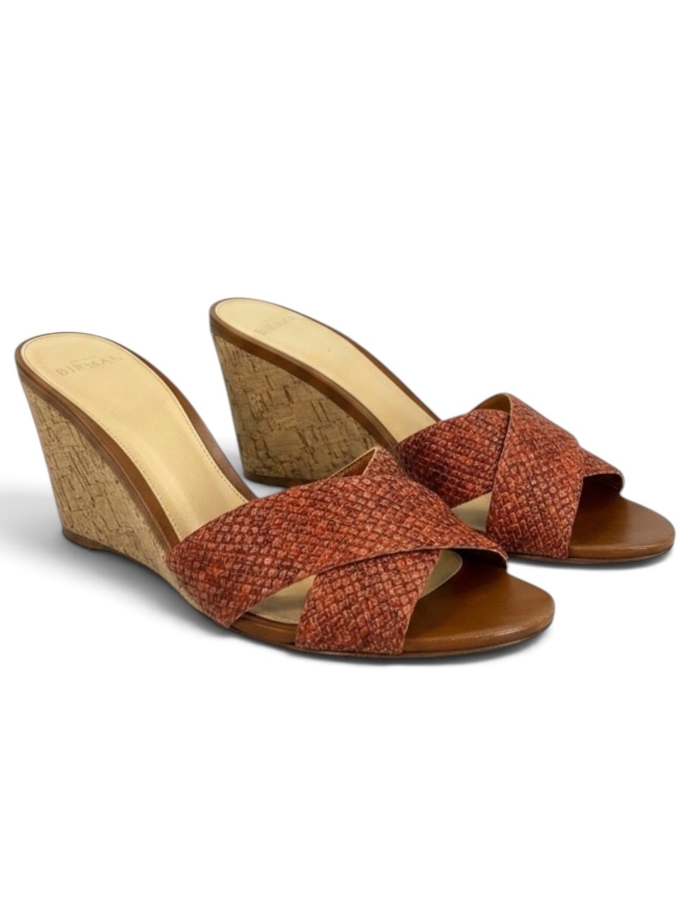 Alexandre Birman Woven Criss Cross Leather Wedge Sandal size 40 EU/9.5 US